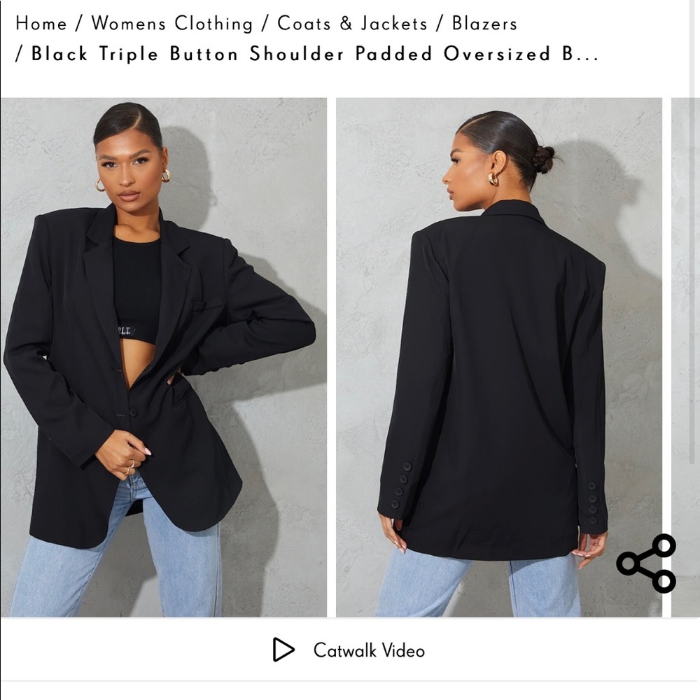 Pretty Little Things Black Oversized Blazer